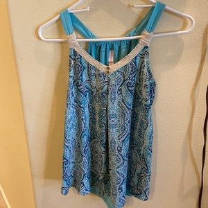 Xhilaration blue juniors boho tank top